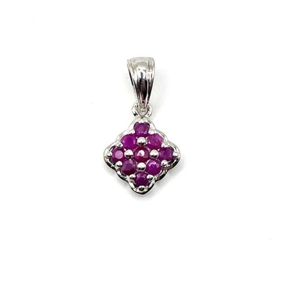 Genuine Ruby Sterling Silver Pendant
